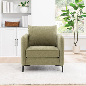 OSP Home Furnishings Newhaven Contemporary Accent Chair with Black Metal Legs for Modern Living Rooms Sea NWN-S126