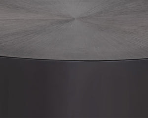 Sunpan Creed Coffee Table - Hand-Etched Iron Design with Drum Base, Perfect for Modern Living Spaces Large - 48W x 48D x 15H