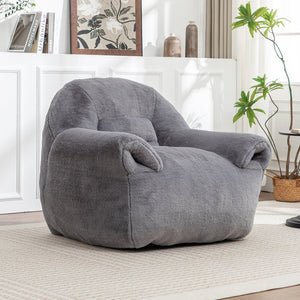 English Elm Bean Bag Chair – Plush Faux Fur Floor Sofa With Back Support For Ultimate Comfort In Any Room W2200P326889