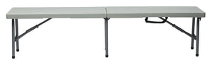 OSP Home Furnishings 6' Folding Bench with Powder Coated Steel Frame and Resin Top for Outdoor Events PC-15F