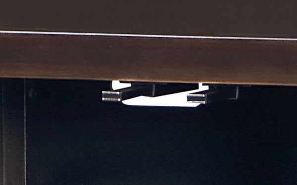 English Elm Diya Forged Bronze Console Cabinet with Espresso Finish, 3D Geometric Facade, Jewelry Tray & Storage B2726P285783