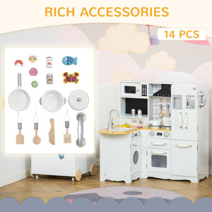English Elm Qaba Corner Play Kitchen Set with Sound Effects Realistic Appliances Mdf Construction W2225P217656