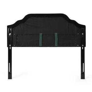 English Elm Tufted Queen Headboard with Nailhead Trim Solid Wood Frame and Adjustable Metal Legs Black 57877.00NVLTBLK