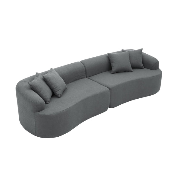 English Elm Curved Modular Sectional Sofa with High-Density Foam Compression, No-Assembly Modern Minimalist Comfort Gray W487S00358