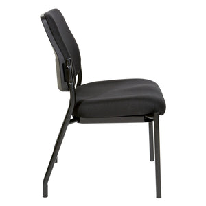 OSP Home Furnishings Padded Armless Visitor Chair with Lumbar Support Stackable Seating for Modern Offices 83720-231