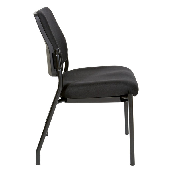 OSP Home Furnishings Padded Armless Visitor Chair with Lumbar Support Stackable Seating for Modern Offices 83720-231