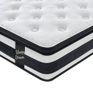 English Elm 12 Inch Full Hybrid Mattress Euro Top Pocketed Coil Memory Foam Medium Firm Support W3017P301128