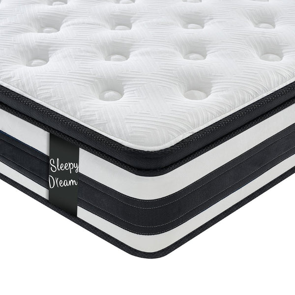 English Elm 12 Inch Full Hybrid Mattress Euro Top Pocketed Coil Memory Foam Medium Firm Support W3017P301128