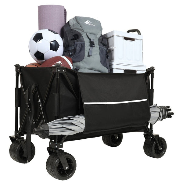 English Elm Collapsible Heavy Duty Folding Wagon with All-terrain Wheels for Beach and Camping W2932P253157