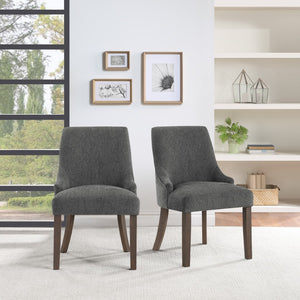 OSP Home Furnishings Leona Dining Chair  - Set of 2 Charcoal