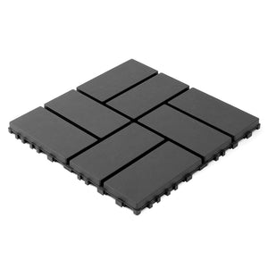 English Elm Plastic Interlocking Patio Tiles Waterproof Pp Grid 44 Pack Outdoor Pool Deck W3022P251844