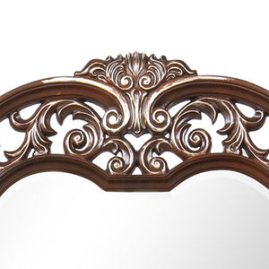 English Elm Lyon Grand Beveled Mirror 48"H x 54"W with Hand-Applied Wood Finish and Gold Crown Accents Cherry 51 L x 4 W x 57 H B078P301576