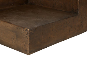 English Elm Accent Table Square Concrete-look Walnut Finish Open Shelf Modern Indoor Outdoor Side B2710P461690