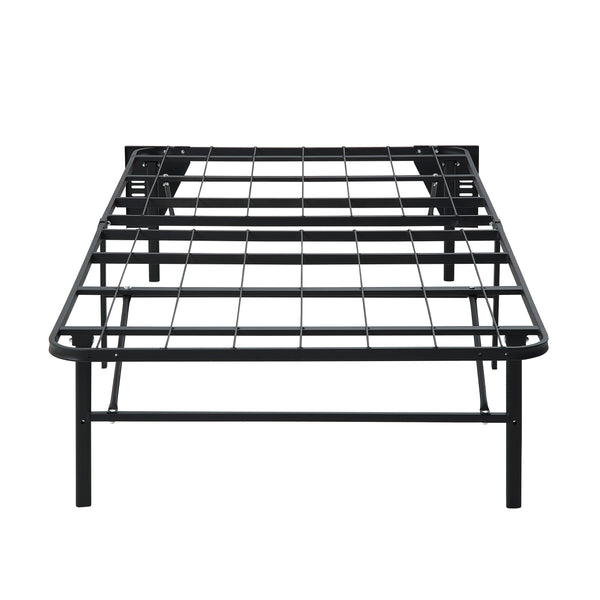 English Elm Black Metal Platform Bed Frame Queen High-Profile Foldable Design for Easy Assembly, Headboard Mountable Black 39.25 L x 38.75 W x 4.25 H B011P197729