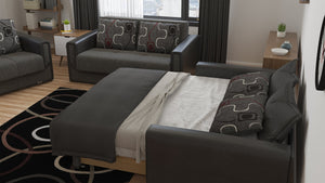 English Elm PrimeNest PulseForge Chenille Convertible Sofabed with Storage, Click-Click Sleeper, 900 lb Capacity, Grey B030P286594