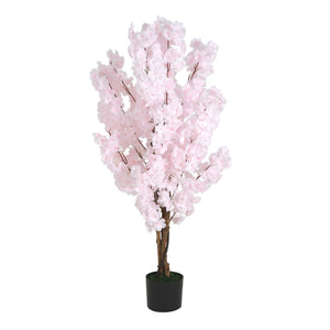 English Elm Christopher Knight Home® - 43" Artificial Cherry Blossom Tree Silk Pink in Black Pot — Lifelike Sakura Decor, Pre-Potted, No Assembly (43" H) N772P286776P