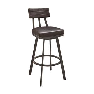 English Elm Ulina Swivel Counter Stool - Contemporary Brown Metal Frame With Faux Leather Comfort & Style B2736P268525-GIGA
