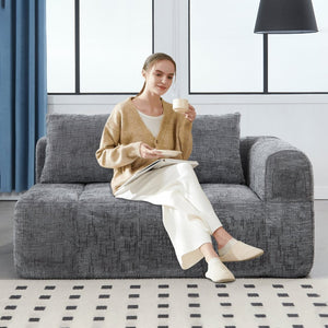 English Elm United Chenille Loveseat Sofa - Cozy Minimalist Modular Sleeper For Small Spaces & Modern Living W1568P255144-GIGA