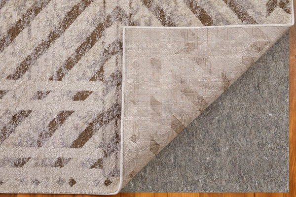 Feizy Rugs Vancouver Collection Stylish And Durable Geometric Rug For Modern Living With Soft, Easy-care Texture Ivory,Tan,Brown Polypropylene,Polyester Vnr39nqfbgebrnf05