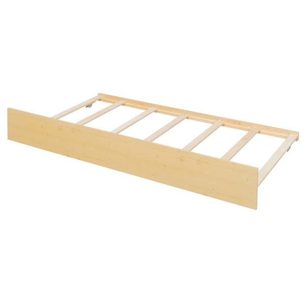 English Elm Full Size Pine House Bed with Roofline Frame and Roll Out Twin Trundle for Kids Natural LP100306AAN