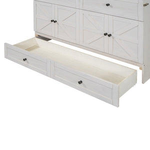 English Elm Queen Murphy Wall Bed with Usb Ports Storage Drawers and Cabinet Style Panel Front White N708S00006AAK