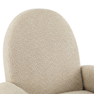 English Elm 360 Swivel Glider Recliner with Solid Wood Base Contemporary Upholstered Lounge Chair Almond N771P363407V