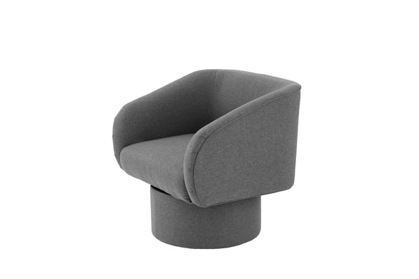 English Elm Classic Swivel Accent Chair with Linen-Like Upholstery, Modern Curved Design, Cozy Cushioning for Living Room Gray 31 L x 29 W x 20 H B011P281854