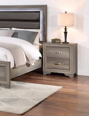 English Elm Modern 1pc Nightstand Compact Wooden Bedside Table with 2 Drawers — Space-Saving Stylish Storage B011P197293