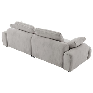 English Elm 86.6″ Modern Large Two-Seat Sofa with High Seat Height, Plush Suede Upholstery, Sleek Lofty Design Light Gray W1767S00003
