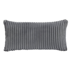 English Elm Upholstered Corduroy Accent Chair with Lumbar Pillow Rubberwood Frame Modern Sitting Room Gray B011P455642