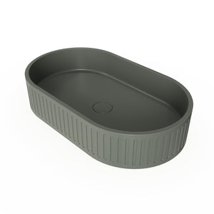 English Elm 23.6'' Oval Concrete Vessel Sink Artisan Matte Finish Above Counter Vanity Basin W1613P368838