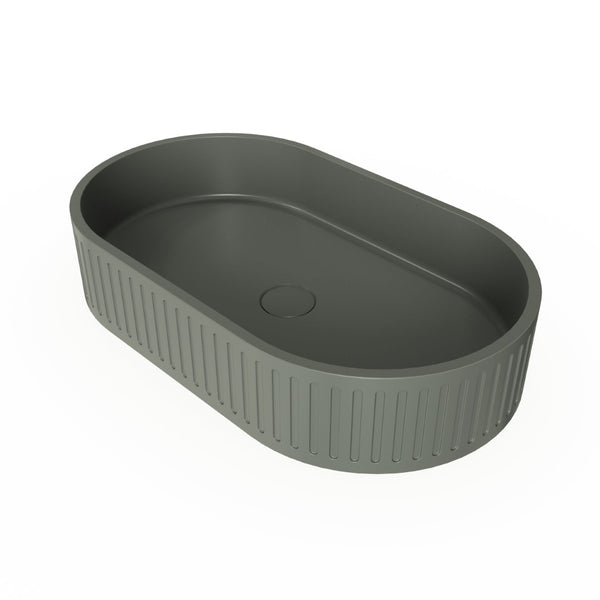 English Elm 23.6'' Oval Concrete Vessel Sink Artisan Matte Finish Above Counter Vanity Basin W1613P368838