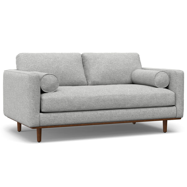 English Elm Morrison Mid-Century 72" Sofa with Ottoman Set — Eco-Friendly Recycled Fabric, Plush Feather Fill, Sturdy Craftsmanship Gray B136P199239