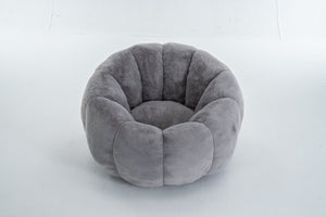 English Elm Adult Floral Petal Faux Fur Bean Bag Chair Sculptural Foam Seating for Any Room W2012P399197