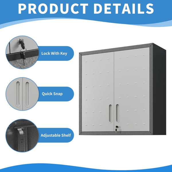 English Elm Heavy Duty Wall Mounted Steel Cabinet Locking Lift Door Garage Workshop Storage T2398P236567