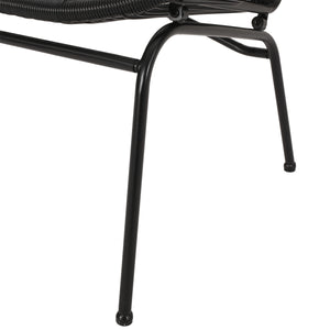 English Elm Christopher Knight Home® - CONDESSA Black Loveseat – Modern Hammock Weave Polyethylene Rattan on Matte Powder-Coated Iron Frame 67120.00BLK