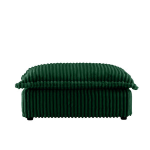 English Elm Koala Deep Seat Corduroy Ottoman Solid Wood Frame Washable Cover Living Room Green W3041P272942