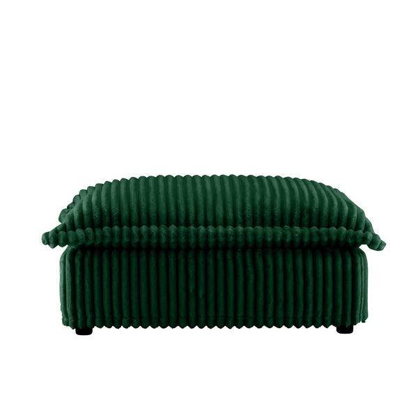 English Elm Koala Deep Seat Corduroy Ottoman Solid Wood Frame Washable Cover Living Room Green W3041P272942