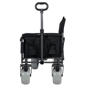 English Elm 3-in-1 Convertible Folding Utility Wagon with Bench Seat All Terrain Heavy Duty Black W2932P354211