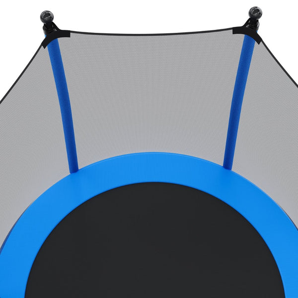 English Elm [without Basketball Hoop] 5.5 Ft Kids Trampoline with Safety Net and Foam Padded Poles Blue N739P443065C