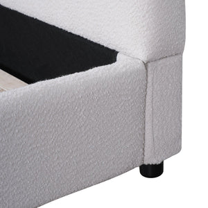 English Elm Christopher Knight Home® - Queen Size Bed Frame With Plush Boucle Upholstered Headboard - Modern Design For Cozy Bedrooms N757Q329194W