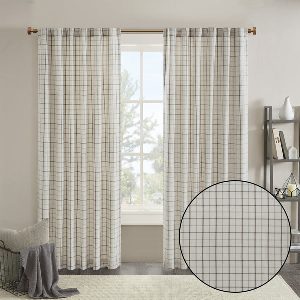 English Elm 1 Pcs 50X108" Cozy Plaid Curtain Panel With Fleece Lining For Insulation & Stylish Light Control B035P319832