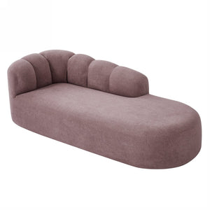 English Elm 80" Curved Sofa Scalloped Bubble Back Polyester Upholstered Modern Living Room Seating Ash Purple N771P397555I
