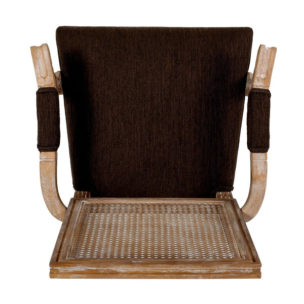 English Elm Dining Chairs Set of 2 Cane Back Rubberwood Armchair French Country Upholstered Seat N769P433301Z