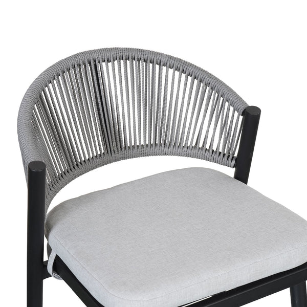 English Elm Christopher Knight Home® - Outdoor 26" High Metal Frame Counter Stools, Set Of 2 With Scallop Backrest & Cushions, Black Finish N772P245123B