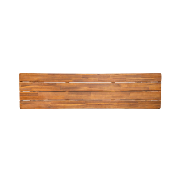 English Elm Christopher Knight Home® - Outdoor Acacia Wood Bench Set Of 2 - Stylish Teak Finish With Brown Wicker Accents For Comfort N773P286715B