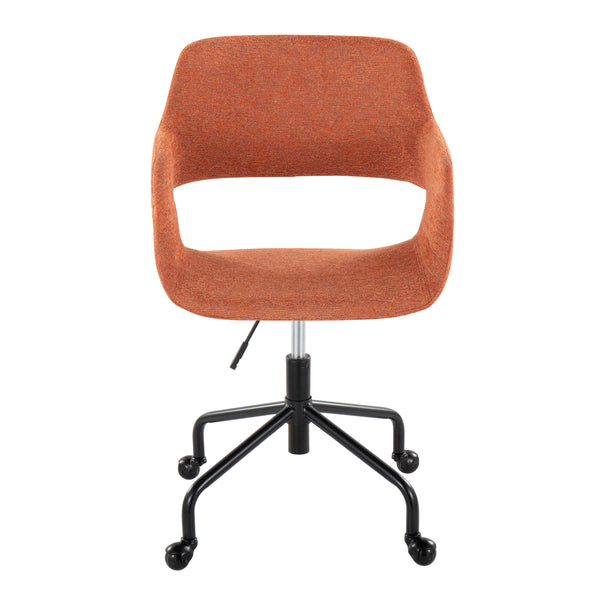 English Elm Margarite Ergonomic Adjustable Office Chair with Sleek Metal Base, Cushioning and Open Back Design Orange B202P223948