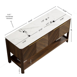 English Elm Nyah Floating Bathroom Vanity Cabinet Oak Plywood Led Lighting Soft Close Drawers W2615P346335