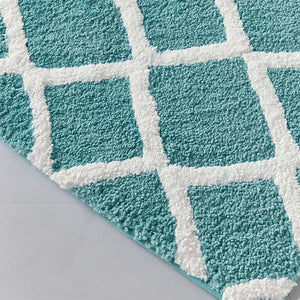 JLA Home Madison Park - Reversible Plush High-Pile Tufted Microfiber Bath Rug with OEKO-TEX Safety, Machine Washable Comfort Aqua MP72-5668