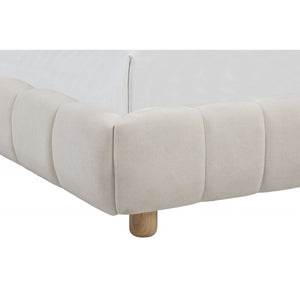 English Elm Velvet Queen Platform Bed Low Profile Modern Frame Plush Upholstered Bedroom B011S02267